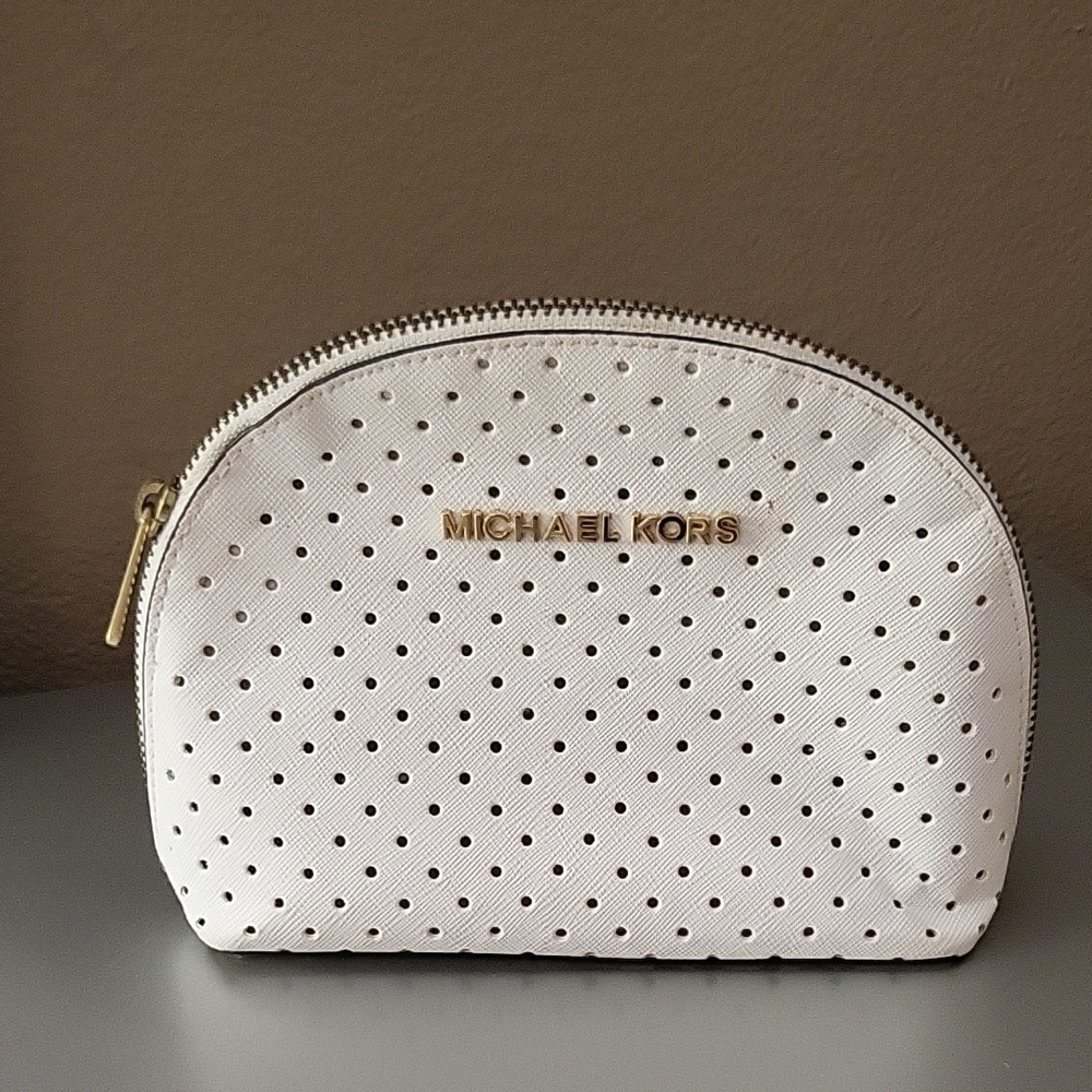 Michael Kors White Makeup Bag Small